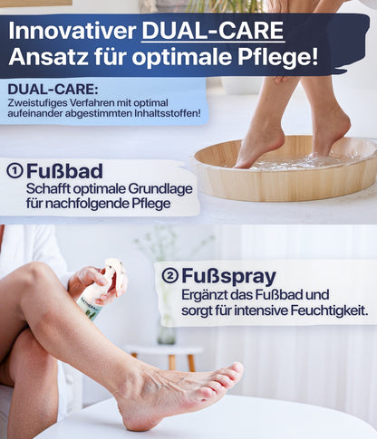 Dual-Care Kombination: Fußbad und Fußspray