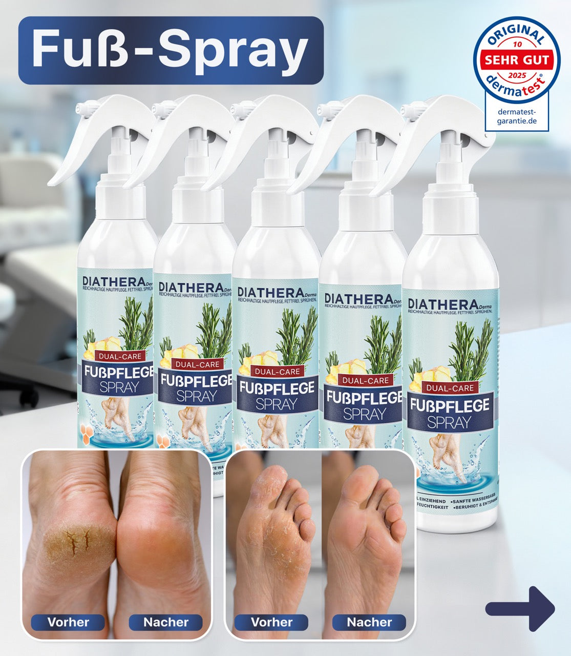 Dual-Care Fußspray auf Wasserbasis