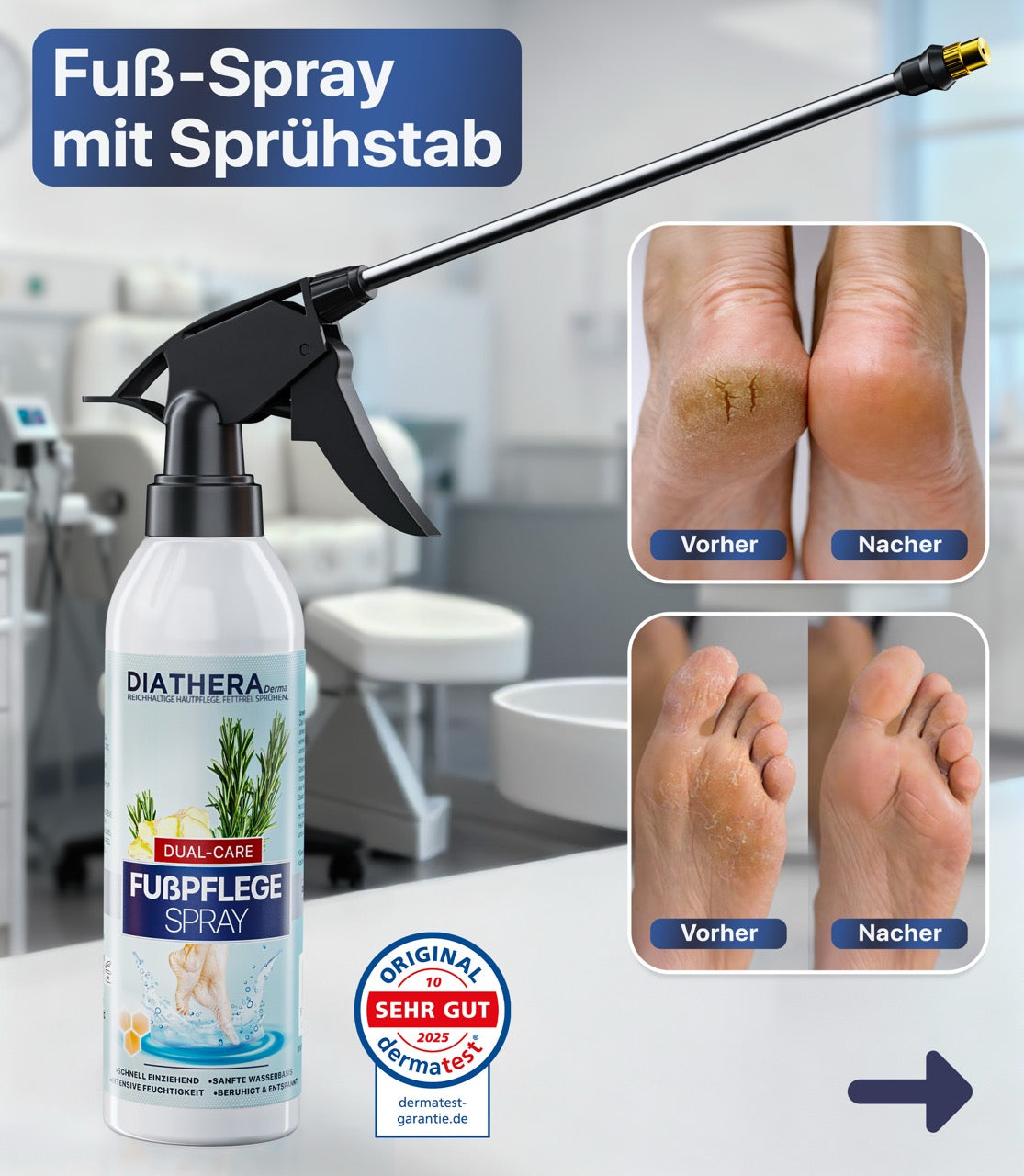 Fußspray auf Wasserbasis
